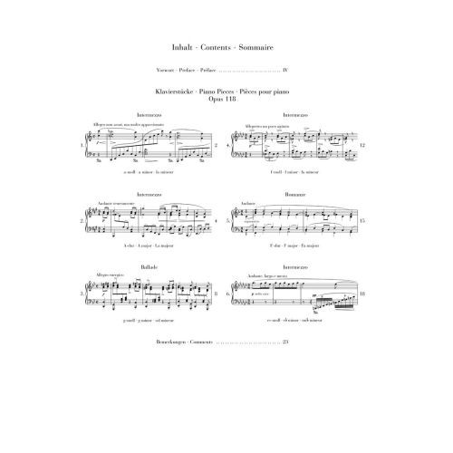 Brahms, Johannes - Piano Pieces op. 118, no. 1-6 