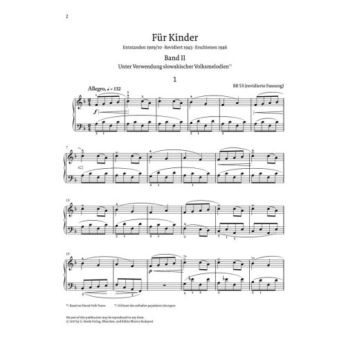 Bartók, Béla - For Children Vol. 2
