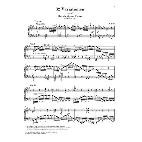 Beethoven, Ludwig van - 32 Variations c minor WoO 80 