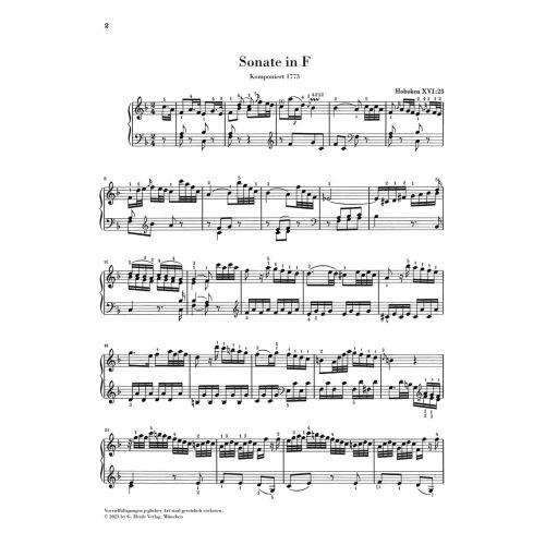 Haydn, Joseph - Piano Sonata F major Hob. XVI:23 