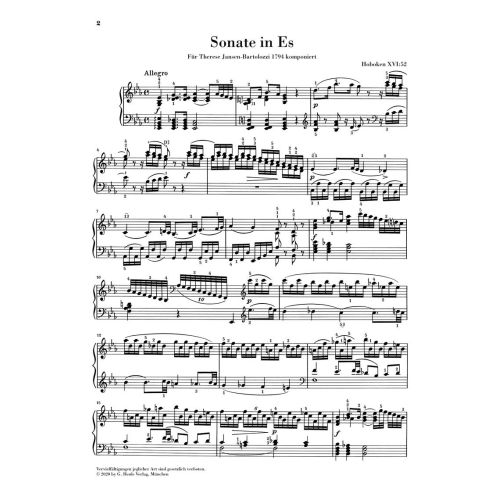 Haydn, Joseph - Piano Sonata E flat major Hob. XVI:52 