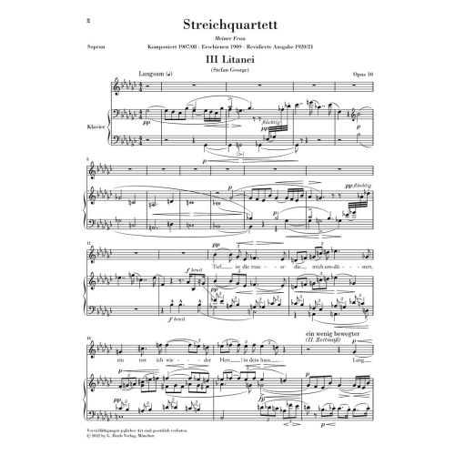Schoenberg, Arnold - String Quartet no. 2 op. 10 