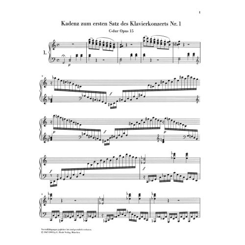 Beethoven, Ludwig van - Cadenzas in the Piano Concertos 