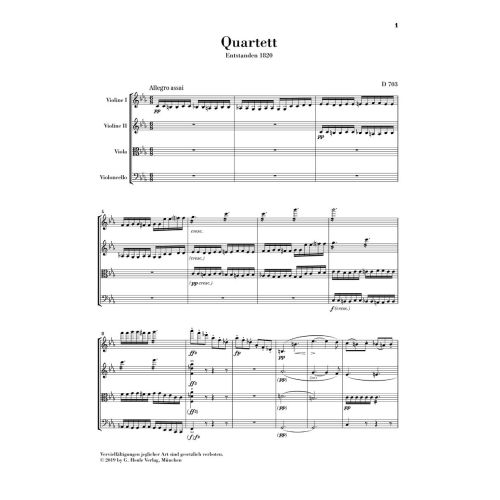 Schubert, Franz - Quartettsatz c-moll D 703 SE 