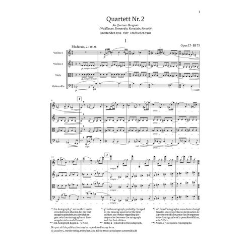 Bartók, Béla - String Quartet no. 2 op. 17 op. 17 