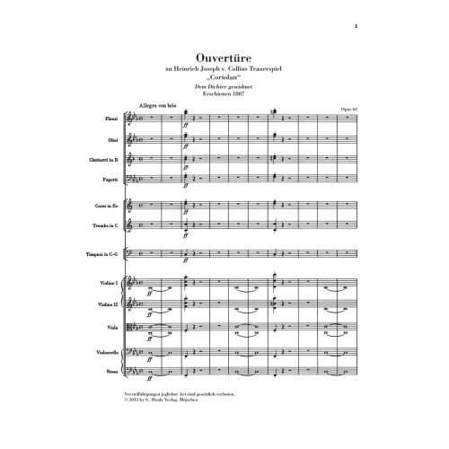 Beethoven, Ludwig van - "Coriolan" Overture op. 62 