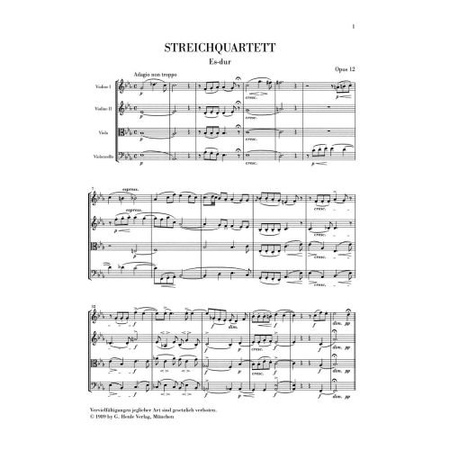 Mendelssohn Bartholdy, Felix - String Quartets op. 12 und 13 