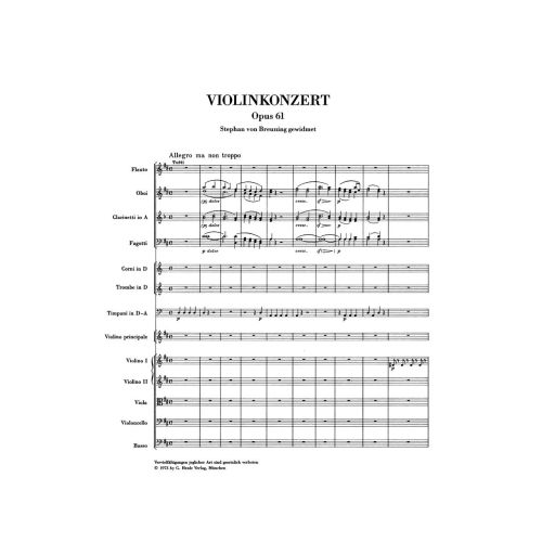 Beethoven, Ludwig van - Concerto D major for Violin and Orchestra op. 61 