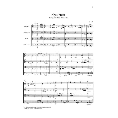 Schubert, Franz - String Quartet "The Death and the Maiden" d minor D 810 