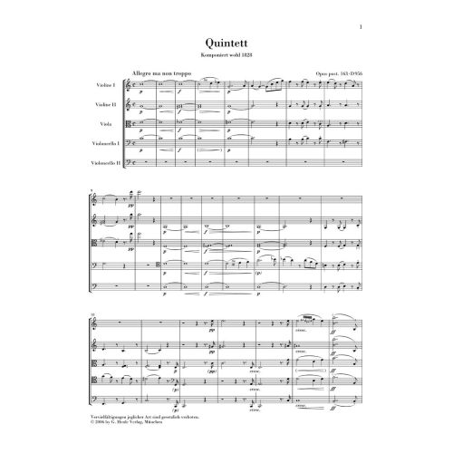 Schubert, Franz - String Quintet in C op. post. 163 D 956 