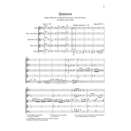 Reicha, Anton Joseph - Quintet for Wind Instruments op. 88/2 