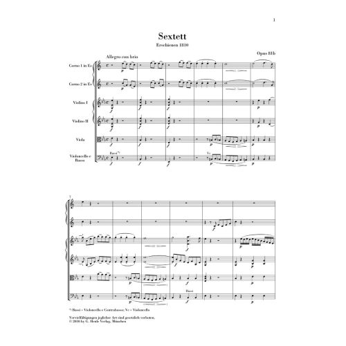 Beethoven, Ludwig van - Sextet F major op. 81b 