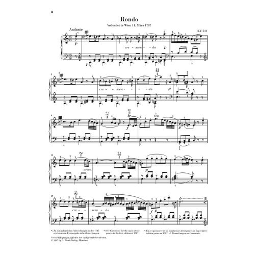 Mozart, Wolfgang Amadeus - Rondo a minor KV 511 