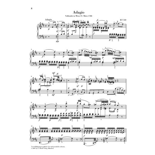 Mozart, Wolfgang Amadeus - Adagio b minor KV 540 