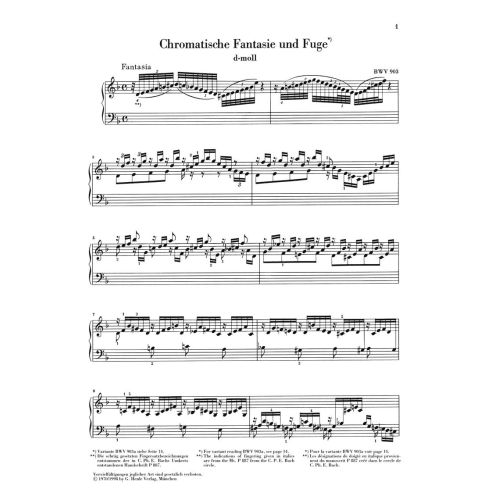 Bach, J.C - Chromatic Fantasy and Fugue d minor BWV 903 und 903a 