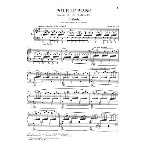 Debussy, Claude - Pour le piano 