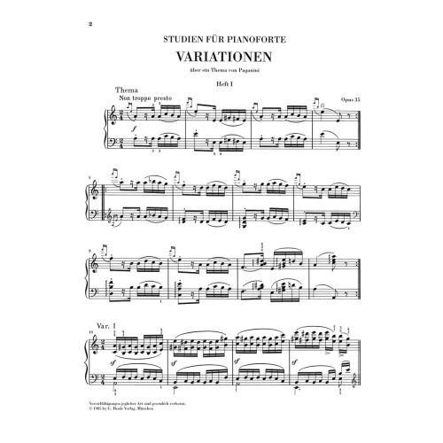 Brahms, Johannes - Paganini-Variations op. 35 