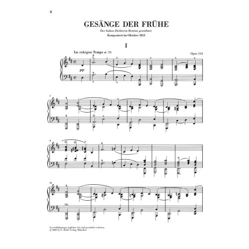 Schumann, Robert - Gesänge der Frühe op. 133 