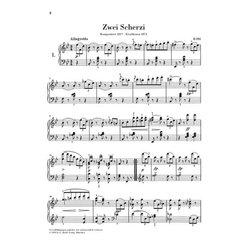 Schubert, Franz - 2 Scherzi B flat major and D flat major D 593 