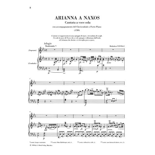 Haydn, Joseph - Arianna a Naxos, Cantata a voce sola for Voice and Piano Hob. XXVIb:2 