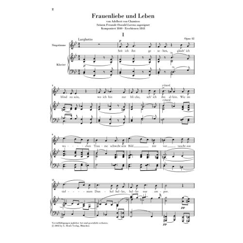 Schumann, Robert - Woman’s Love and Life(Frauenliebe und Leben) for Voice and Piano op. 42 