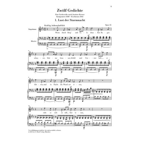 Schumann, Robert - Twelve Poems op. 35 