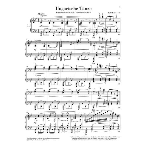 Brahms, Johannes - Hungarian Dances nos. 1-10 
