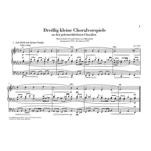 Reger, Max - 30 Little Chorale Preludes for Organ op. 135a 