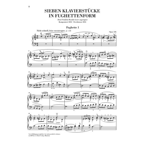 Schumann, Robert - Seven Piano Pieces in Fughetta Form op. 126 