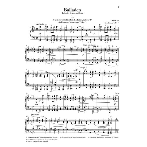 Brahms, Johannes - Ballades op. 10 