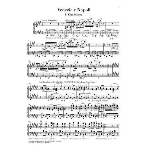 Liszt, Franz - Venezia e Napoli, Années de Pèlerinage
