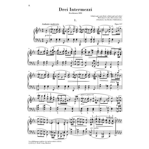 Brahms, Johannes - 3 Intermezzi op. 117 