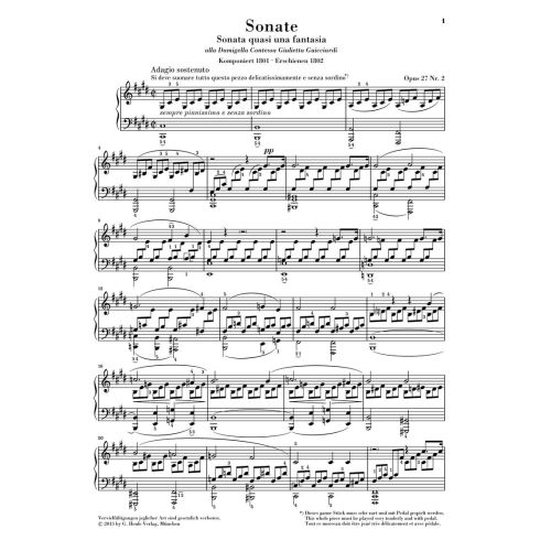 Beethoven, Ludwig van - Piano Sonata no. 14 op. 27/2 