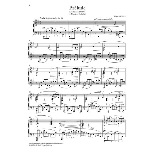 Rachmaninoff, Sergei Wassiljewitsch - Prelude op. 23,4 