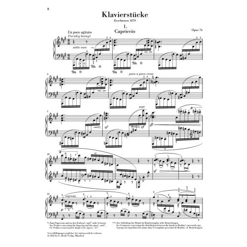 Brahms, Johannes - Piano Pieces op. 76 