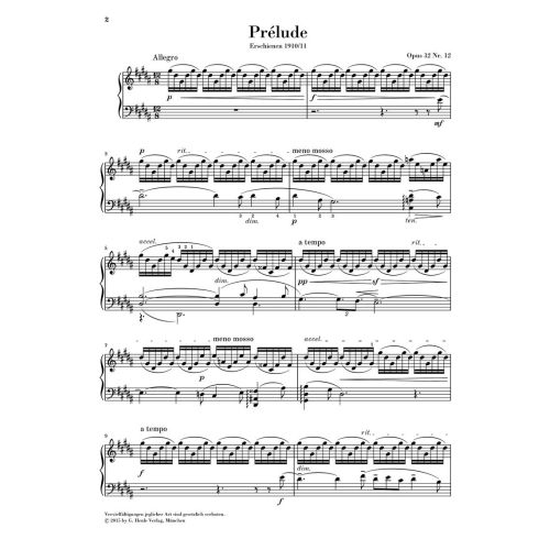 Rachmaninoff, Sergei Wassiljewitsch - Prélude g sharp minor op. 32 Nr. 12 