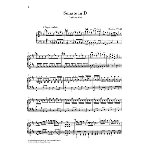 Haydn, Joseph - Piano Sonata D major Hob. XVI:37 