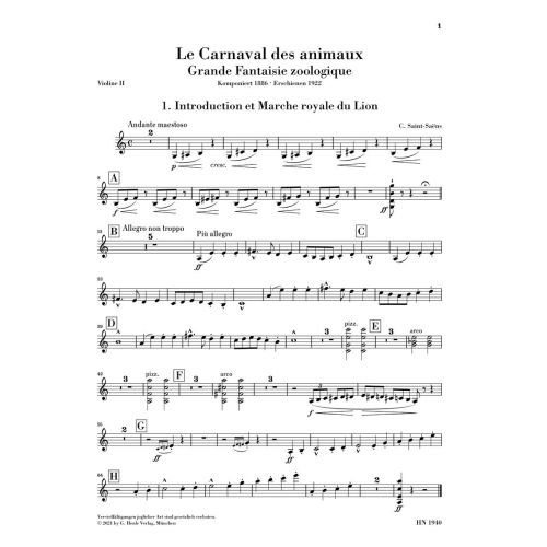 Saint-Saëns, Camille - Le Carnaval des animaux 