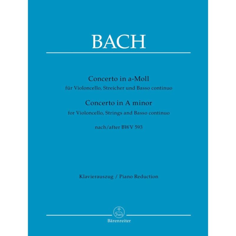 Bach, J S - Cello Concerto in A minor (after BWV593)