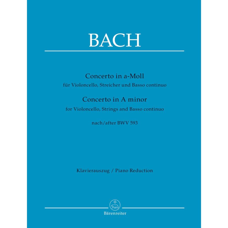 Bach, J S - Cello Concerto in A minor (after BWV593)
