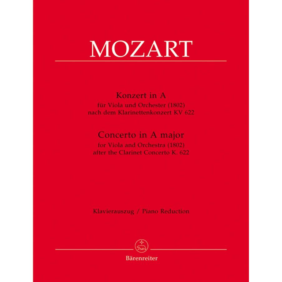 Mozart W.A. - Concerto in A for Viola based on the Clarinet Concerto (K.622).