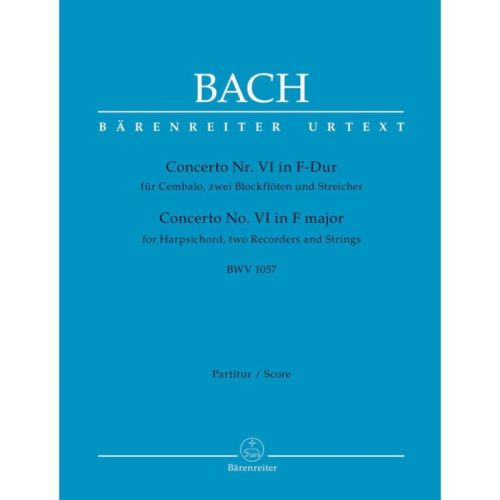Concerto for Keyboard No 6 in F (BWV 1057) Full Score - Johann Sebastian Bach