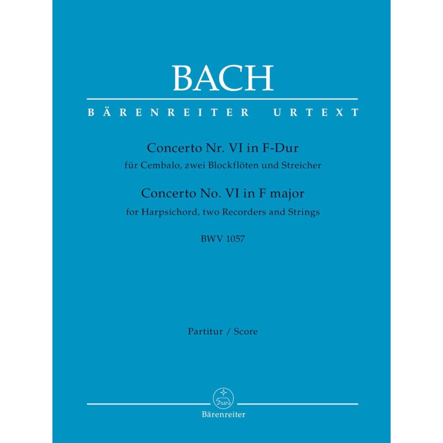 Concerto for Keyboard No 6 in F (BWV 1057) Full Score - Johann Sebastian Bach