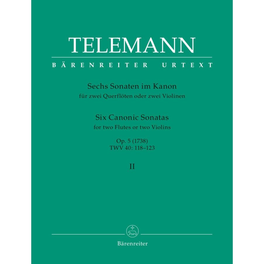 Telemann G.P. - Sonatas in Canon (6), Op.5 (Urtext), Vol. 2: Nos.  4 - 6.