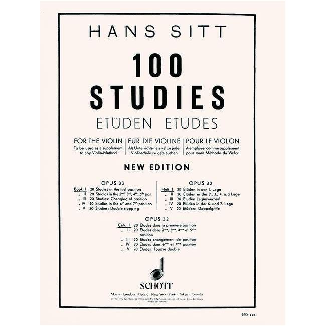 Sitt, Hans - 100 Studies op. 32 Book 1