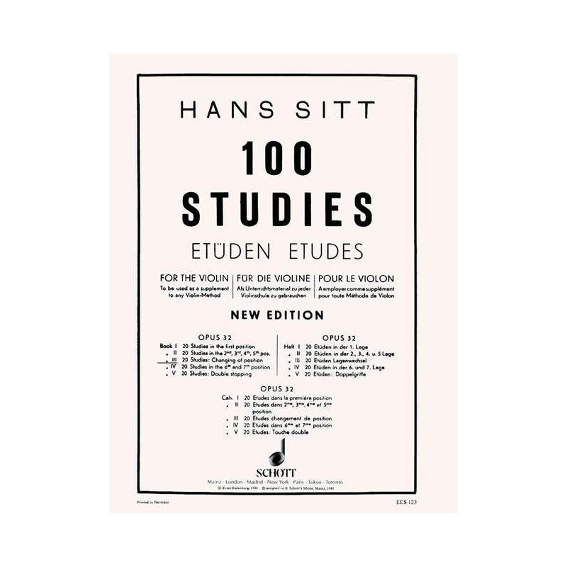 Sitt, Hans - 100 Studies op. 32 Book 3