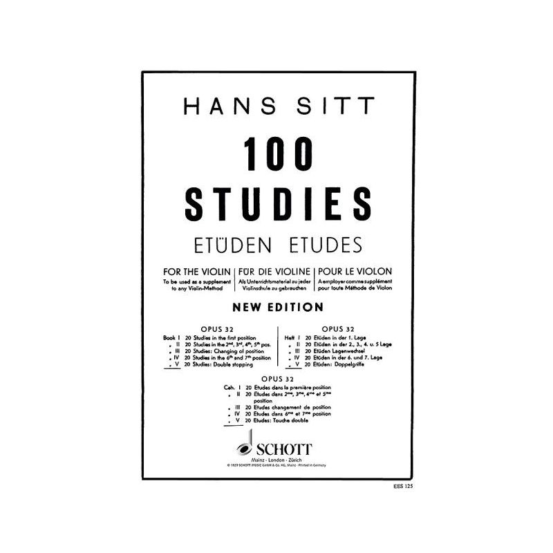 Sitt, Hans - 100 Studies op. 32 Book 5