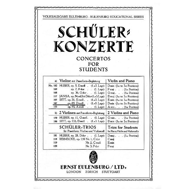 Sitt, Hans - Concertino in D Minor op. 65