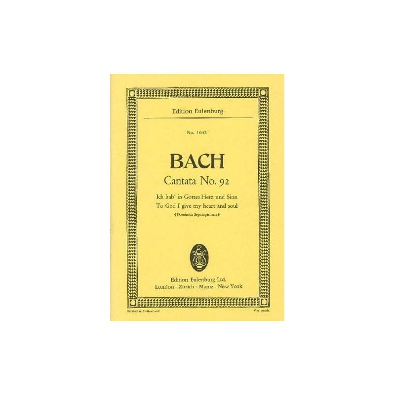 Bach, Johann Sebastian - Cantata No. 92 (Dominica Septuagesimae) BWV 92