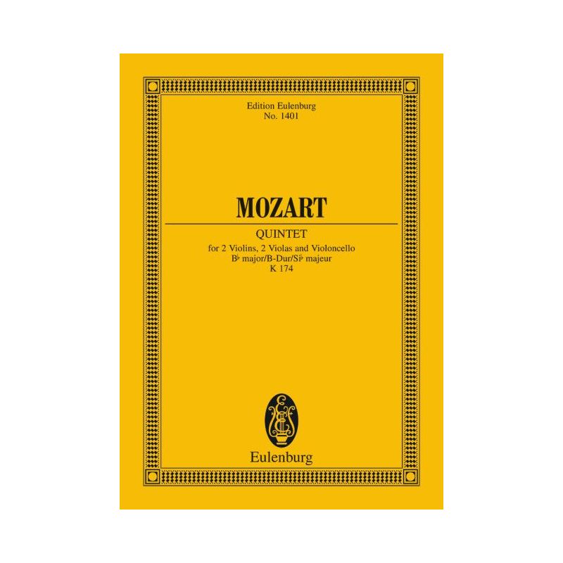Mozart, Wolfgang Amadeus - String Quintet Bb major KV 174